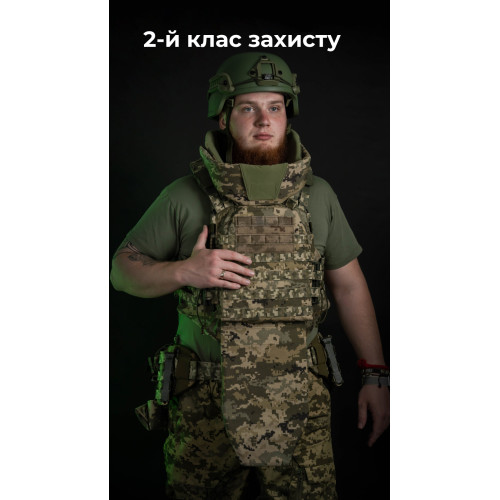 Бронежилет "Сармат" (S-L | 2 клас захисту | під бронеплити 25х30 см | ММ14 “Піксель”) ТМ Балістика
