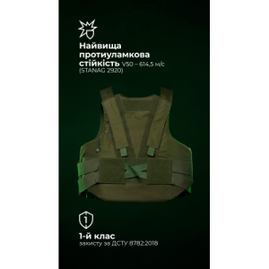 Легкий бронежилет "Сорочка" (S–XL | 1 клас | Олива) ТМ Балістика
