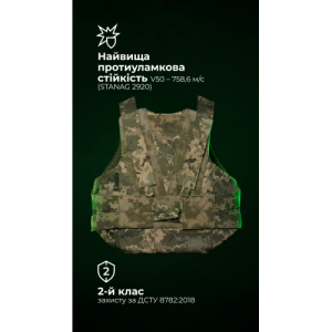Легкий бронежилет "Сорочка" (S–XL | 2 клас | ММ14 "Піксель") ТМ Балістика
