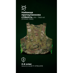 Легкий бронежилет "Сорочка" (S–XL | 2 клас | Мультикам неоригінальний) ТМ Балістика