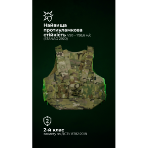 Легкий бронежилет "Сорочка" (S–XL | 2 клас | Мультикам) ТМ Балістика