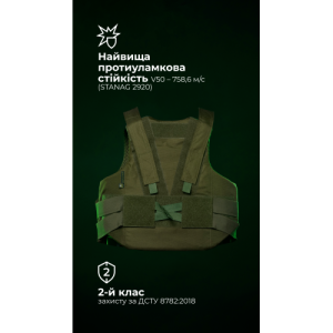 Легкий бронежилет "Сорочка" (S–XL | 2 клас | Олива) ТМ Балістика