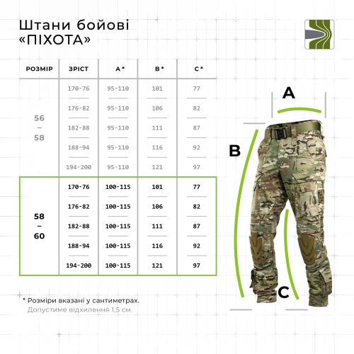 Штани бойові Піхота Балістика (Мультикам) р.58-60 /176-182