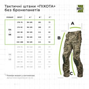 Тактичні штани "Піхота" без бронепакетів (ММ14 “Піксель” | 54-56 | 188-194) ТМ Балістика