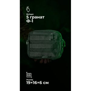 Утилітарний підсумок УП1 “Запасник” (19×16×6 см | Горизонтальний | Чорний) ТМ Балістика